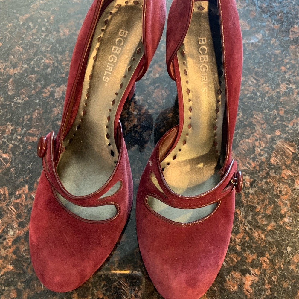 Bcbg suede maryjane heels